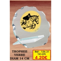 Trophée VERRE : Réf. 126-31  - ROND14cm